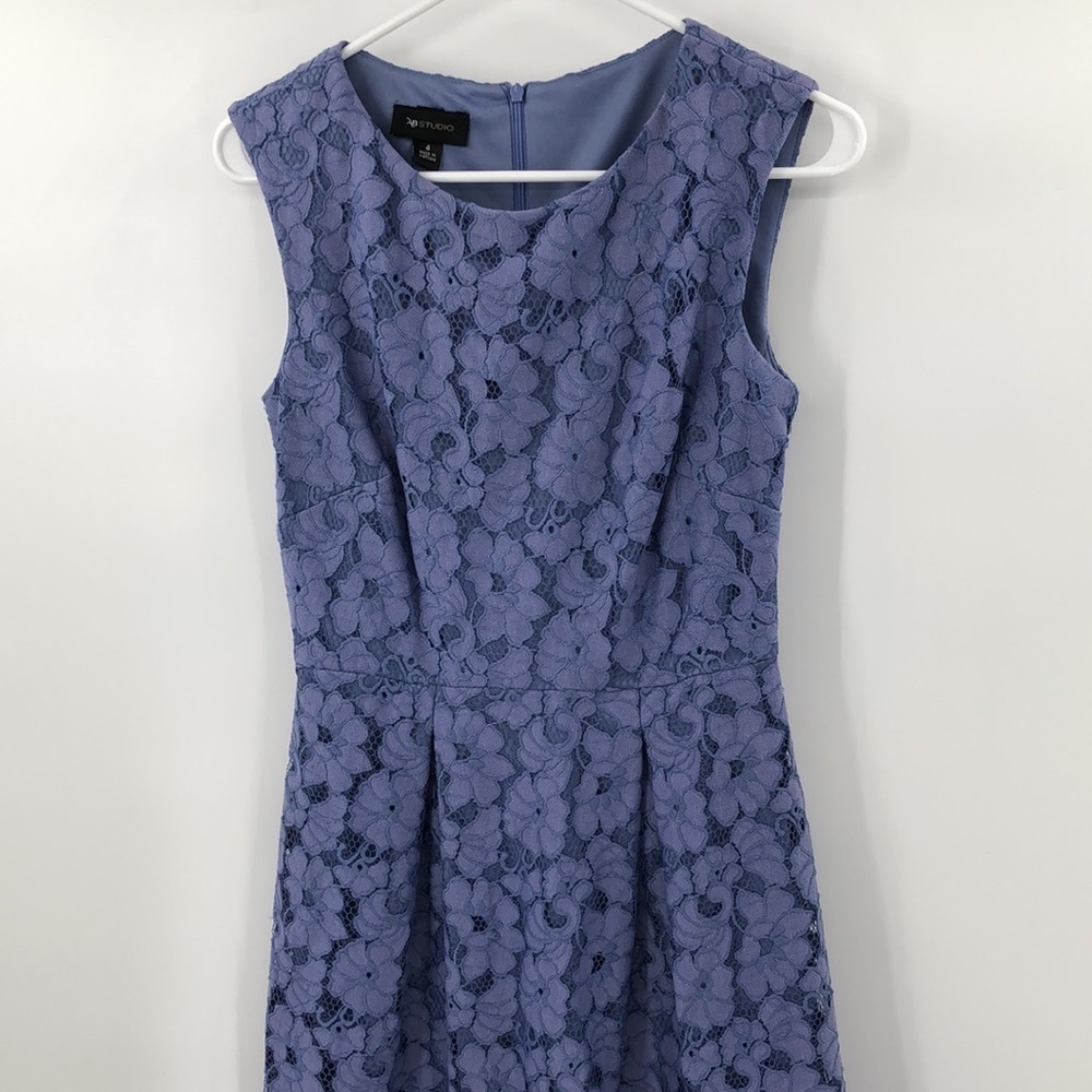 3/$25 AB Studio Sleeveless Dress Size 4 Floral Lace Overlay Fairy - Picture 2 of 9